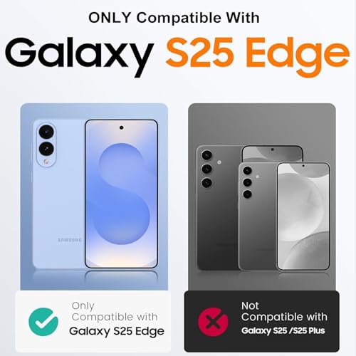 Battery Case for Galaxy S25 Edge, 10000mAh High Capacity Portable Charger Case, Compatible with Galaxy S25 Edge 6.7 inch, Wireless & Carplay, Black - size: Galaxy S25 Edge