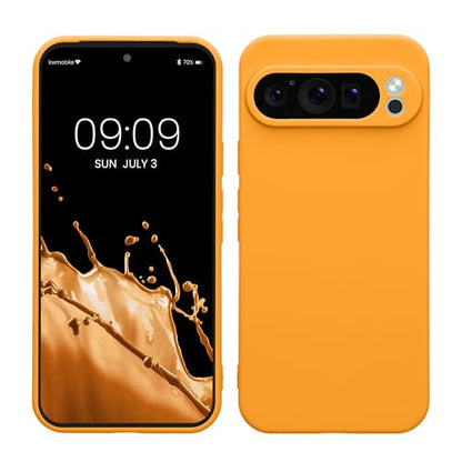 kwmobile Case Compatible with Google Pixel 9 Pro XL Case - Protective Slim TPU Phone Cover - Soft Matte Finish - Fruity Orange - color: Fruity Orange