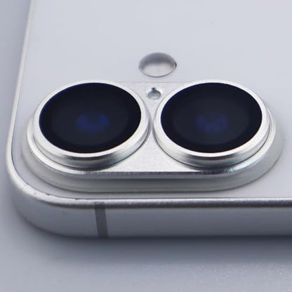 for iPhone 17 Camera Lens Protector Tempered Glass Metal Full Coverage Lens Cover Accessories (Silver) - color: Silver