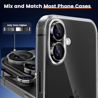 imluckies Camera Lens Protector for iPhone 17 6.3", [AR+AF] HD Clear Tempered Glass Lens Cover, 9H Hardness Scratch Resistant Individual Metal Ring, Case Friendly & Easy Install, Black - color: Black