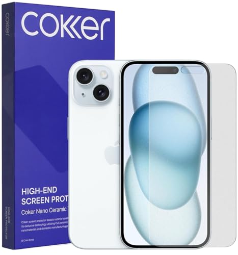 COKER [2 PACK] Tempered Glass Matte Paperfeel Screen Protector for iPhone 15 Plus – Korean Precision 9H Hardness, Anti-Glare, Anti-Scratch, Anti-Fingerprint, Anti-Blue Light Easy Install for iPhone 15 Plus - size: iPhone 15 Plus
