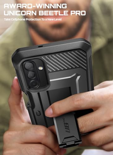 SUPCASE for Samsung Galaxy A17 5G Case with Screen Protector, Black | Built-in Kickstand, Belt Clip, Full-Body Heavy Duty Rugged Shockproof, Military-Grade Protection, Unicorn Beetle Pro - size: Galaxy A17