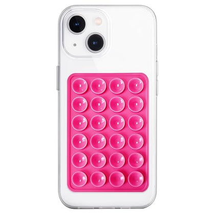 Anteel Silicone Suction Phone Case Mount, Non Slip Sticky Phone Grip for Cellphone, Silicon Adhesive Suction Cup Phone Mount, Strong Grip Holder for Selfies and Videos (Rose) - color: Rose