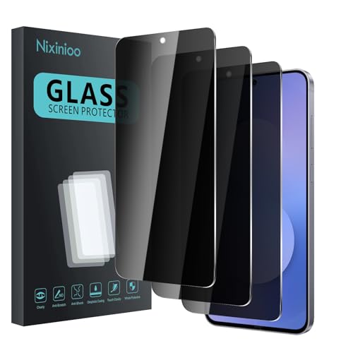 3 Pack Privacy Screen Protector for Samsung Galaxy S25 FE, Anti Spy Tempered Glass 9H Hardness, Black Protector Anti Spy, Bubble Free, Anti-Scratch - size: Galaxy S25 FE FK3