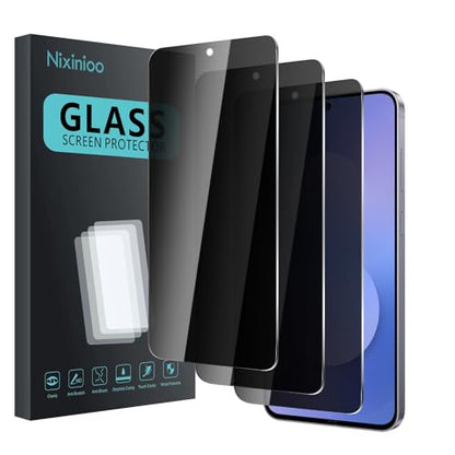3 Pack Privacy Screen Protector for Samsung Galaxy S25 FE, Anti Spy Tempered Glass 9H Hardness, Black Protector Anti Spy, Bubble Free, Anti-Scratch - size: Galaxy S25 FE FK3
