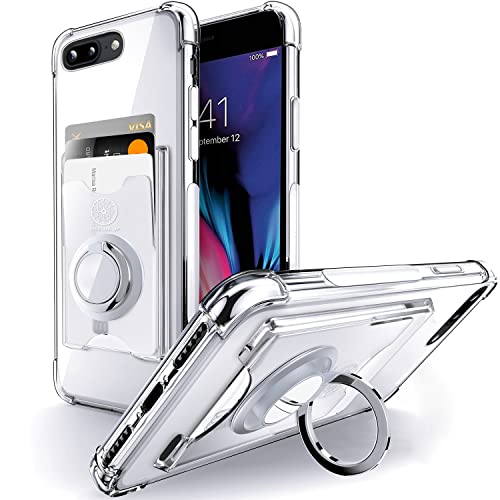 Shields Up for iPhone 8 Plus/7 Plus Case with Card Holder Stand, Clear - color: Clear, size: iPhone 7 Plus/ 8Plus
