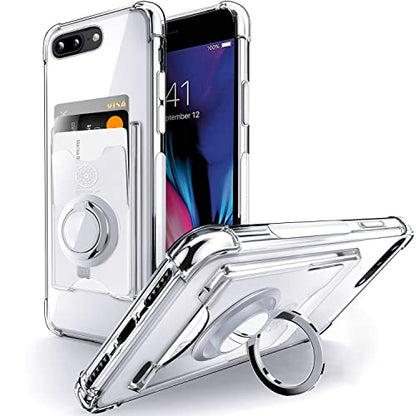 Shields Up for iPhone 8 Plus/7 Plus Case with Card Holder Stand, Clear - color: Clear, size: iPhone 7 Plus/ 8Plus