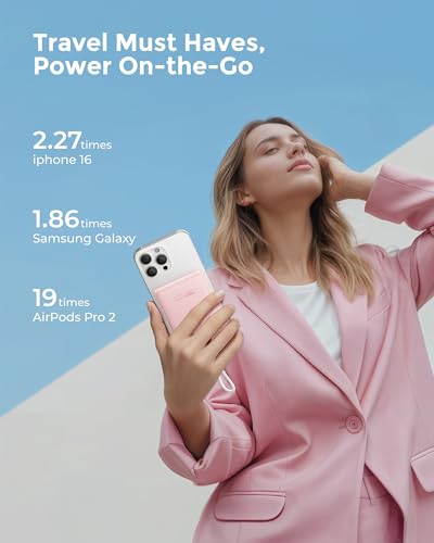 Portable Charger 10000mAh, Ultra Slim Power Bank Fast Charging (Pink) - color: pink