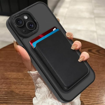 Magnetic Designed for iPhone 14 Case 6.1" 2022, Black | [Compatible with Magsafe] [with Wallet & Card Holder] [Military Drop Protection] Slim Translucent Matte Phone Case - color: Black, size: iPhone 14