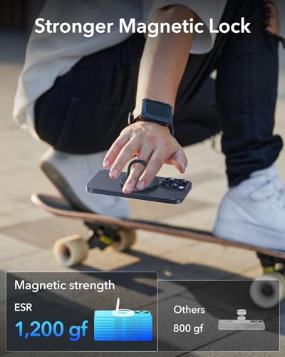 ESR Magnetic Phone Ring Holder for iPhone 17/16/15/14/13/12 - color: Blue Titanium