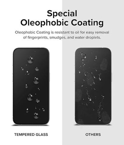 Ringke for iPhone 15 Pro Screen Protector [Full Cover Glass] | Custom-Fit Installation Tool, Case Friendly Shatterproof Premium 9H Hardness Tempered Glass - size: iPhone 15 Pro