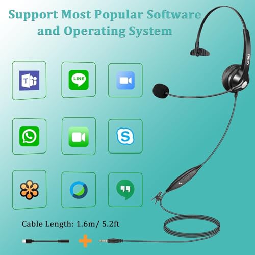 Callez 3.5mm Jack Cell Phone Headset with Microphone Noise Cancelling - color: Gray-Monaural