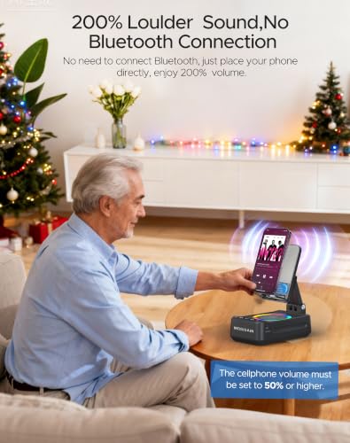 Induction Speaker with Phone Stand, Christmas & Birthday Gifts for Men, Women, Teens, White Elephant & Stocking Stuffer Gifts for Adults, Wireless Bluetooth Speaker for iPhone/Android/Tablets - color: Gray