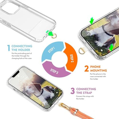 2 Pads Phone Lanyard Adjustable Crossbody Cell Phone Neck Strap - color: Mix Blue&beige