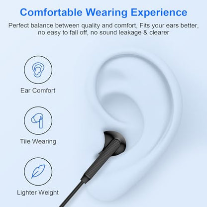 USB C Samsung Earbuds Wired Ear Buds for Samsung Galaxy A16 A17 A36 5G A26 - color: Black