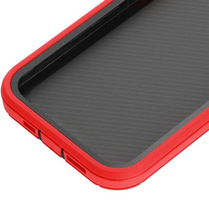 Co-Goldguard Shockproof Case for iPhone 13 with Tempered Glass Screen Protector 3 Layer Military Grade Drop Protection Heavy Duty Protection Rugged Rubber Phone Case Cover for iPhone 13 6.1 RedBlack - color: RedBlack+G