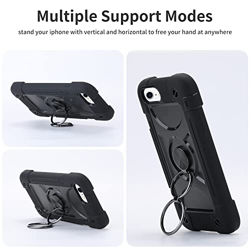 MARKILL Compatible with iPhone 8 Plus/6 Plus Case,iPhone 7 Plus case/iPhone 6S Plus Case 5.5 Inch with Ring Stand, Heavy-Duty Military Grade Shockproof Phone Cover. Black - color: Black, size: iPhone 8 Plus/iPhone 7 Plus/6S Plus/6 Plus 5.5"