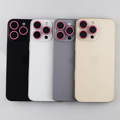 Luminous Camera Lens Protector for iPhone 16 Pro / 16 Pro Max Metal Ring Tempered Glass Glow in The Dark Lens Cover (3PCS) (Pink, for iPhone 16 Pro/16 Pro Max) - color: Pink