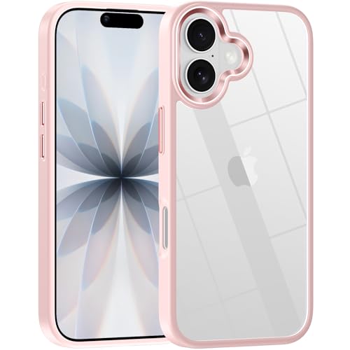 for iPhone 17 case,Crystal Clear Hard PC Back +Soft TPU Frame Shockproof Military-Drop Protection,Classic Hybrid Case for iPhone 17-6.3"(Light Pink) - color: Light Pink, size: For iphone 17-6.3"