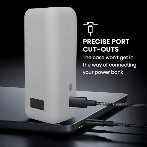 kwmobile Case Compatible with Anker Power Bank 25000mAh (A1695H11) - Portable Powerbank Cover - External Battery Charger Bag, Shockproof - Grey - color: grey