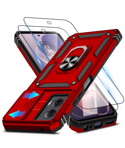 ATUMP for Motorola Moto G Power 5G 2024 Case with Camera Lens Cover & HD Screen Protector(2 Pcs), [10FT Military Grade Drop Protection] Magnetic Ring Holder Protective Cover for Moto Power 2024, Red - color: Red, size: Moto G Power 5G 2024 - 6.7 Inch