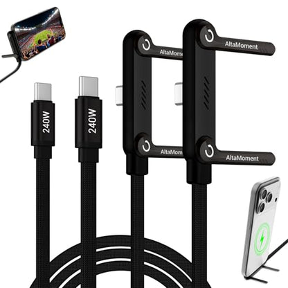 Invisible Holder Charger Cable, 240W PD Fast Charging, 4.9FT - size: 2PCS ( 2 USB-C to USB-C )