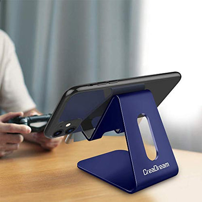 CreaDream Phone Stand Holder, Aluminum Phone Stand for Desk - color: Navy blue