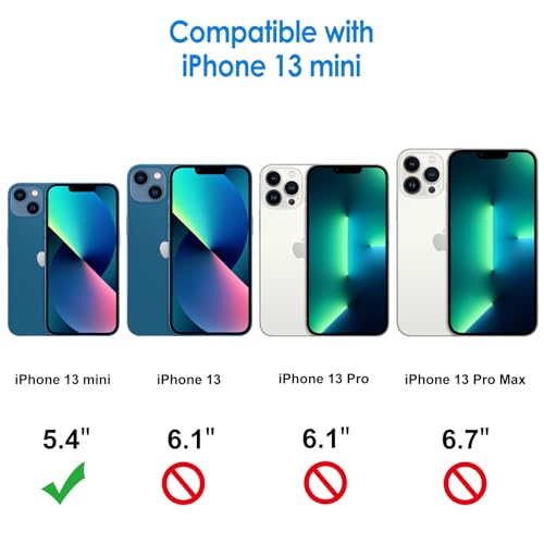 JETech Case for iPhone 13 mini, Anti-Yellowing, Navy Blue | Shockproof Protection, Scratch Resistant Hard PC Back, Durable Transparent TPU Bumper - color: Navy Blue
