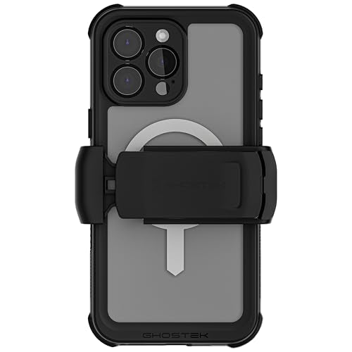 Ghostek Nautical Waterproof Apple iPhone 16 Pro Max Case with Holster Belt Clip - Screen and Camera Protector, MagSafe Compatible, Rugged Heavy Duty Cover (6.9 Inch, Clear) - color: Clear, size: iPhone 16 Pro Max