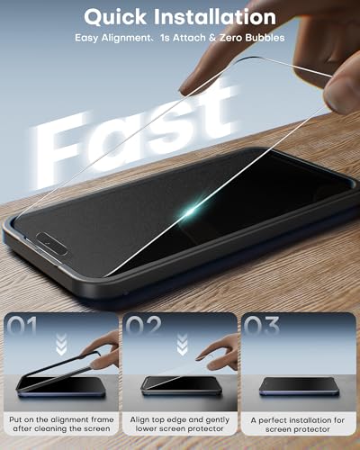 OMOTON 2+2 Pack Matte Screen Protector for iPhone 17 Pro 6.3 Inch 2025, Matte Layer Film with Camera Lens Protector, Tempered Glass with Easy Installation Tool, Anti-glare, Smooth Touch, Feel as Silk - size: iPhone 17 Pro