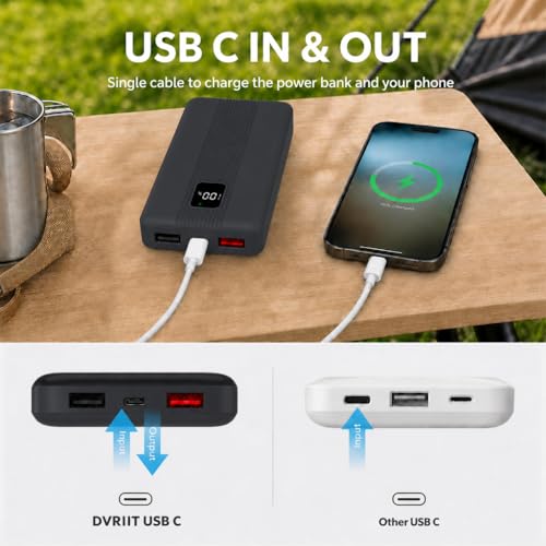 10000mAh Portable Charger with 4 Built-in Cables, 22.5W Fast Charging Power Bank, LED Display, Slim Travel Battery Pack for iPhone 17/16/15/14, Samsung Galaxy, iPad & More - color: Black