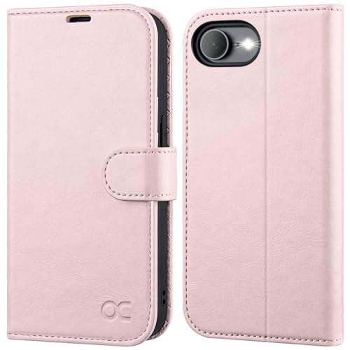 OCASE for iPhone 17e/iPhone 16e Wallet Case, Card Holder, Pink | RFID Blocking, Kickstand, Magnetic Closure, PU Leather Flip Folio, Shockproof TPU Shell, Protective Phone Cover (6.1") - color: Pink