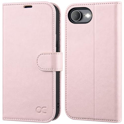 OCASE for iPhone 17e/iPhone 16e Wallet Case, Card Holder, Pink | RFID Blocking, Kickstand, Magnetic Closure, PU Leather Flip Folio, Shockproof TPU Shell, Protective Phone Cover (6.1") - color: Pink