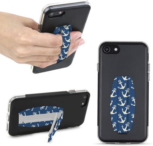 Gear Beast Universal Cell Phone Grip - Ultra Slim Elastic Finger Holder & Phone Stand - color: Anchors