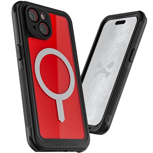 Ghostek Nautical Waterproof Apple iPhone 15 Case with Holster Belt Clip - Screen & Camera Protector, MagSafe Compatible, Rugged Heavy Duty (6.1 Inch, Clear) - color: Clear, size: iPhone 15