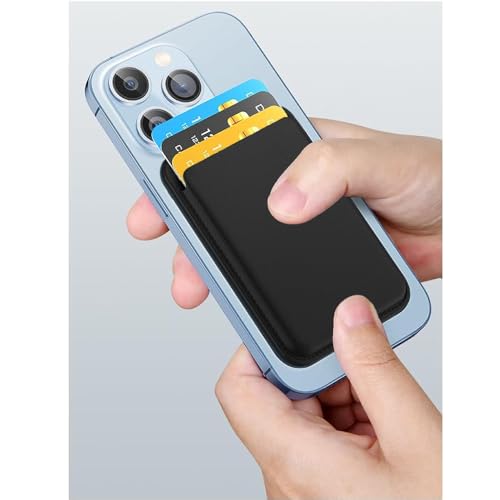 iLodn Magnetic Wallet Compatible with MagSafe for iPhone 17 16 15 14 13 12 Pro Max Air Plus Model, Mag 3 Safe Card Holder Stick on Accessories for Cell Phone & Case, Jet - color: Jet