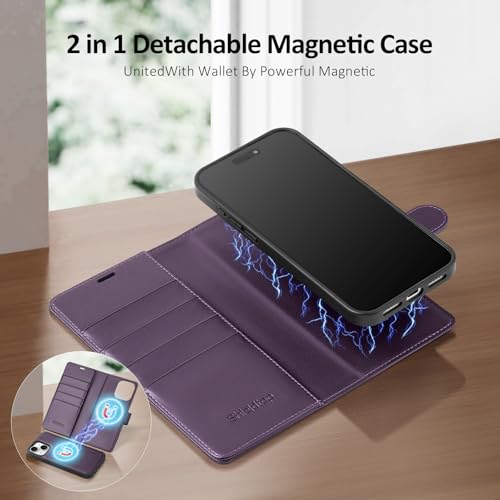 Shieldtop Compatible with MagSafe iPhone 13 Wallet Case,Dark Purple - color: Dark Purple, size: iPhone 13 - 6.1"