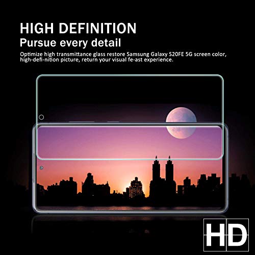 Galaxy S20 FE HD Clear Tempered Glass Screen Protector + Camera Lens Protectors, [2+2 Pack] [3D Glass] [Anti-Glare] [Bubble-Free] Screen Protector Glass For Samsung Galaxy S20 FE - size: Galaxy S20 FE