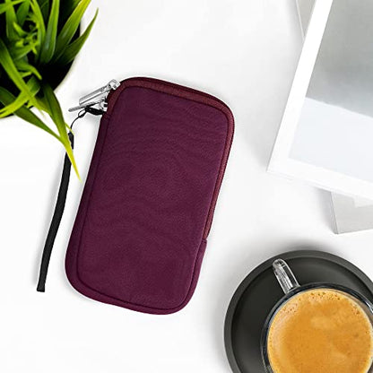 kwmobile Universal Phone Pouch Size L - 6.5" - Neoprene Smartphone Pouch with Zip - Water-Repellent Mobile Phone Case - Sleeve in Berry - color: berry, size: L - 6.5"