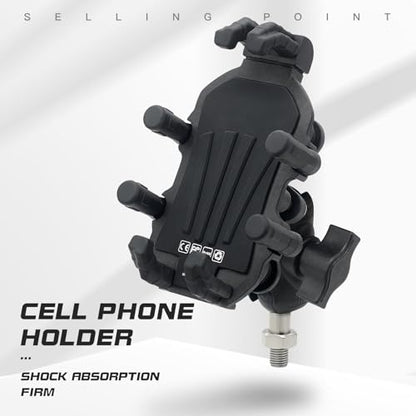 Motorcycle Phone Mount Holder with Vibration Dampener Motorcycle Cell Phone Holder 360 Degree Adjustable Rotation Motorbike Rearview Mirror Mount (M10 Ball Head Mount) - size: M10 Ball Head Mount
