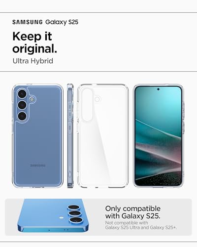 Spigen for Galaxy S25 Case, Ultra Hybrid [No Magnet Ring] [Anti-Yellowing] - Crystal Clear - color: Crystal Clear, size: Galaxy S25