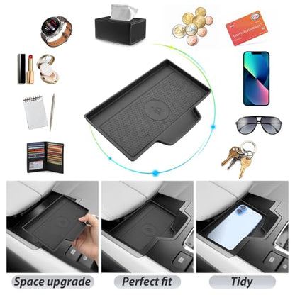 SKTU for 2026 Mazda CX-5 Wireless Charging Mat for 2026+ Mazda CX-5 Wireless Charging Pad Mazda CX5 2026 Accessories Non-Slip Console Pad 2026 CX5 Rubber Console Mat-Durable - color: 2026+ CX-5 Wireless Charging Mat