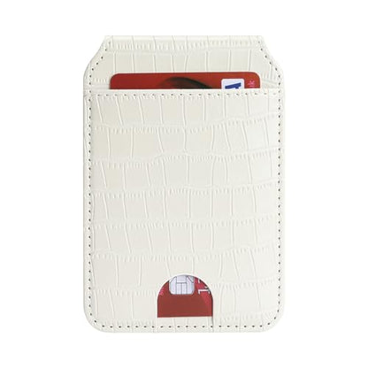 Ｈａｖａｙａ Leather Wallet Case for iPhone 16 - White | Crocodile-textured leather, detachable wallet, 5-card slots & kickstand, MagSafe 15W fast charge, raised bezels - color: White