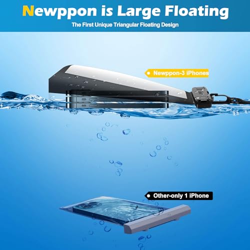 4 Pack Floating Waterproof Phone Pouch - Universal Large Floatable Water Proof Dry Bag Case - Float Clear Cell Holder with Lanyard - for iPhone 17 Pro Max Samsung Galaxy - Beach Swimming Pool - color: Black+Blue+Green+Pink