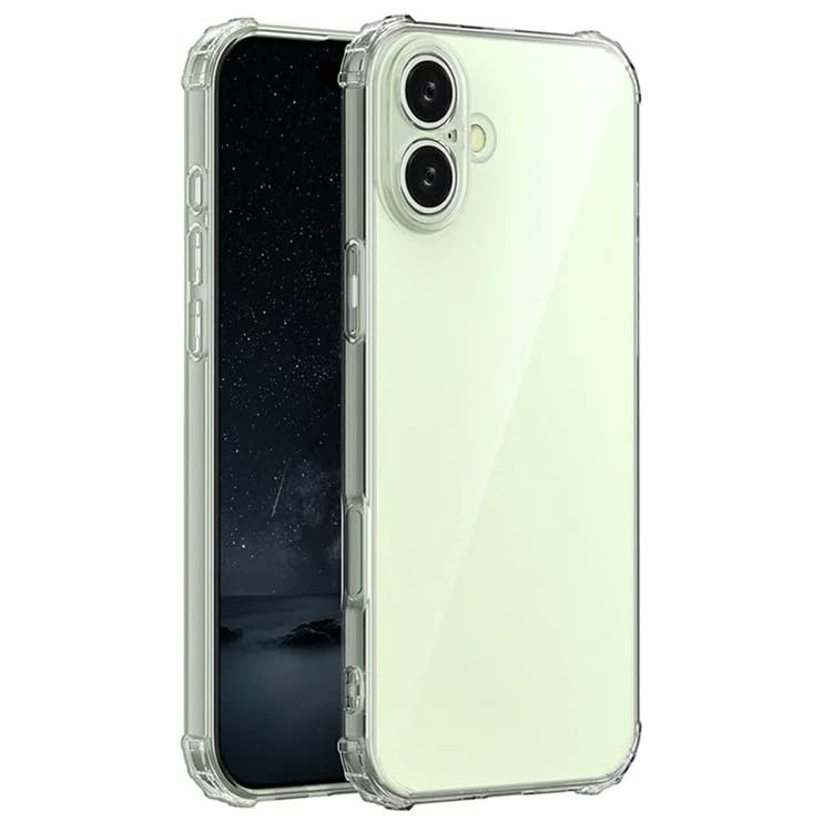 I&H for iPhone 16 6.1 inch Case Crystal Clear Non-Yellowing, Shockproof, Anti-Scratch, Transparent Soft Back Cover