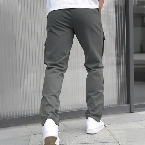 Men Cargo Pants Ripstop Durable Tactical Quick Dry Deep Pockets Construction Travel Job Site Tactical Pants for Men - color: A Gray, size: Small