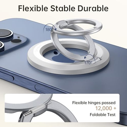 SYNCWIRE Magnetic Phone Ring Holder, for MagSafe Phone Grip Stand Kickstand - color: White