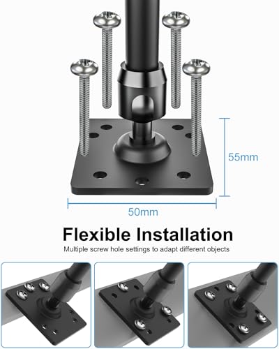 Drill Base Tablet Mount for Truck - [Metal Long Arm] Heavy Duty Truck Tablet Holder Dashboard Car Mount for Commercial Vehicles, Semi Trucks, for 4.7-13" iPad Pro, Air, Mini, Galaxy Tab, Z Fold
