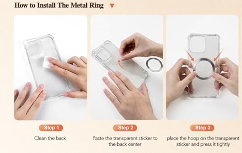 Blue Ergonomic Phone Ring Holder iPhone 11 12 13 14 15 16 17 Pro Max Magnetic Wireless Charging 360 Rotation Anti-Slip Grip Adjustable Kickstand Samsung Galaxy Pixel Foldable Secure Finger Loop - color: Blue Metal Holder