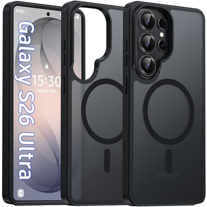 Oterkin Magnetic Samsung Galaxy S26 Ultra Case, Black | Matte, Compatible with MagSafe, Frosted Translucent, Shockproof Anti-Scratch Slim Fit, Military Grade Protection - color: S26 Ultra-Black, size: Galaxy S26 Ultra Case 6.9''